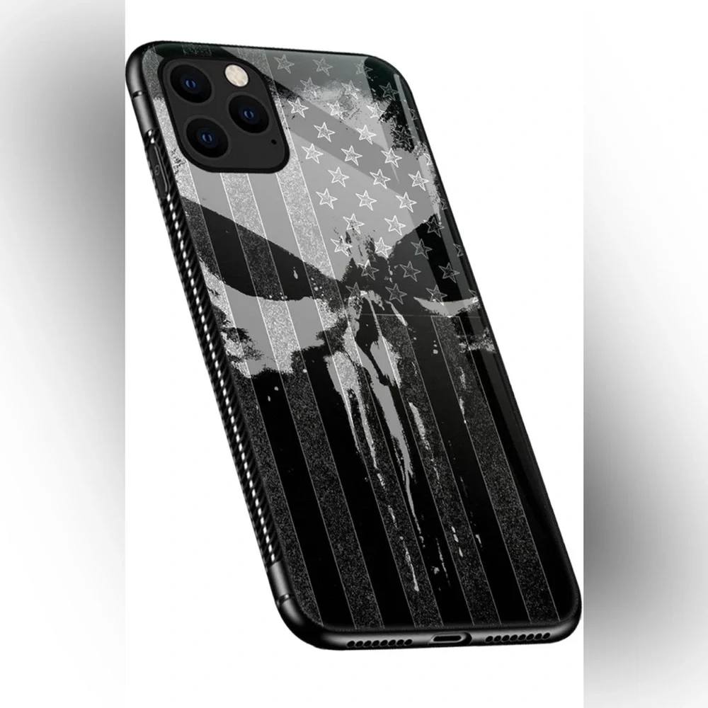 New iPhone 13 Pro Max Case,Black Flag Skull Pattern
